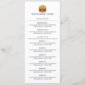 Mooie Burger Restaurant Menu (Voorkant)