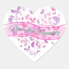 Mooie Butterflies Hart Sticker