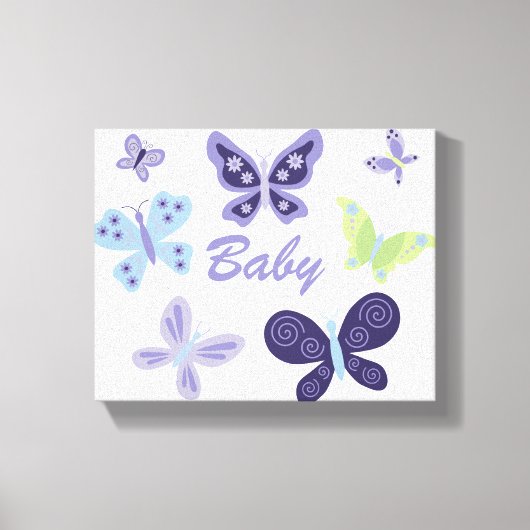 Mooie Butterflies Nursery (10 x 8 inch) Canvas Afdruk (Voorkant)