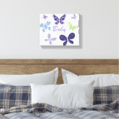 Mooie Butterflies Nursery (10 x 8 inch) Canvas Afdruk (Insitu (Slaapkamer))