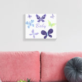 Mooie Butterflies Nursery (10 x 8 inch) Canvas Afdruk (Insitu (Woonkamer))