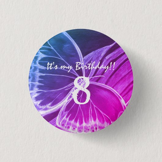 Mooie Butterfly Button Het is mijn verjaardag 8 (Voorkant)