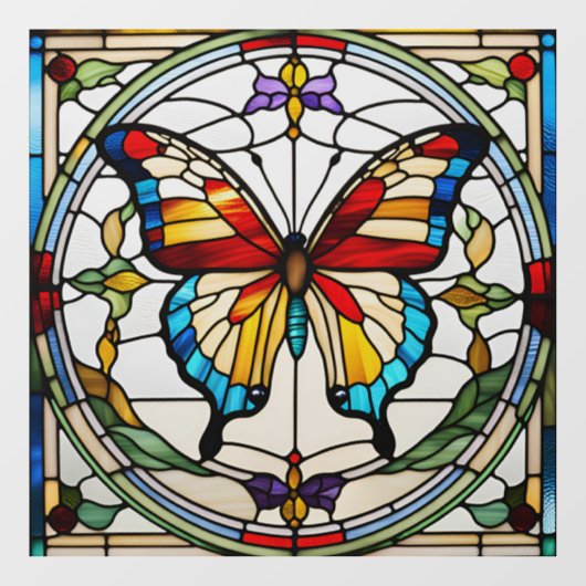 Mooie Butterfly Faux Glas in lood Raamsticker (Vel)