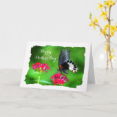 Mooie Butterfly-Moederdag Kaart (Gele Bloem)