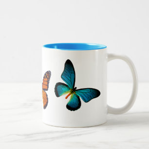 Mooie Butterfly-Mok Tweekleurige Koffiemok