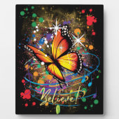 Mooie Butterfly tablet Plaque met Easel Fotoplaat (Voorkant)