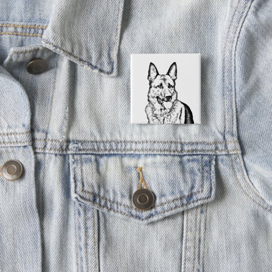 Mooie Button Pin - German Shepherd (In situ)