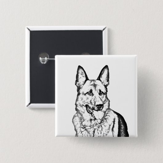 Mooie Button Pin - German Shepherd (Voorkant /achterkant)