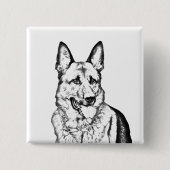 Mooie Button Pin - German Shepherd (Voorkant)
