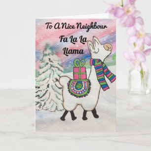Mooie buurman voor La La Llama Holiday Kaart