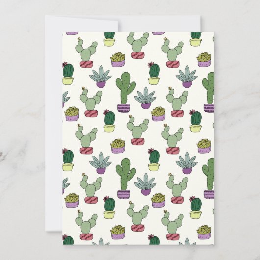 Mooie Cactus Potaardplanten Bedanktkaart Bedankkaart (Achterkant)