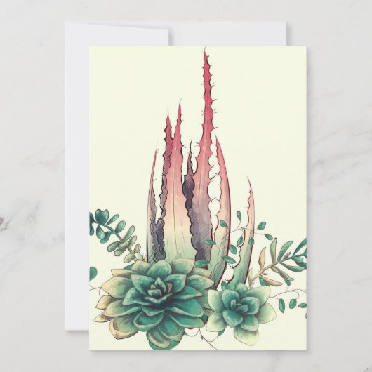 Mooie Cactus Save The Date (Voorkant)