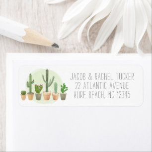 Mooie Cactus Waterverf Succulent Potten Label