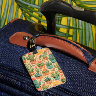 Mooie Cactus Woestijn Bloem Bagage Label