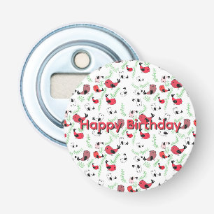 Mooie cadeau met vogelthema, gedrukt button flesopener