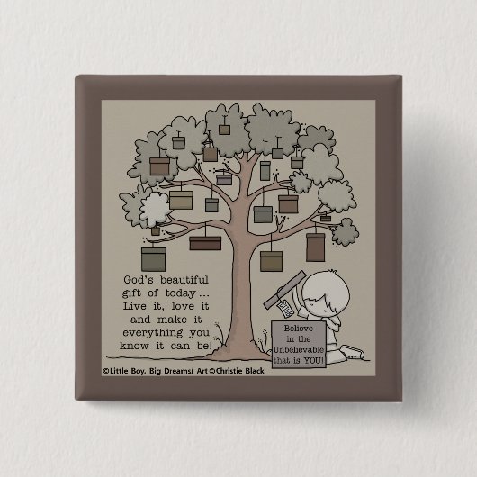 Mooie cadeau vierkante button 5,1 cm (Voorkant)