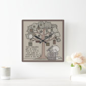 Mooie cadeau vierkante klok (Huis)