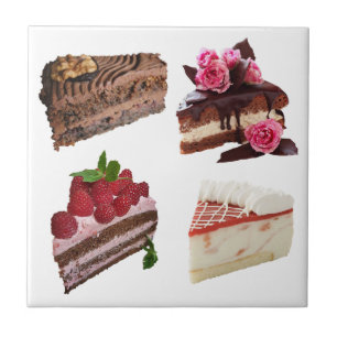 Mooie cake desserts selectie tegeltje