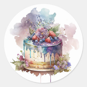 Mooie cake stickertjes ronde sticker