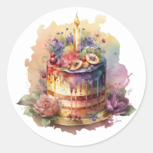Mooie cake stickertjes ronde sticker