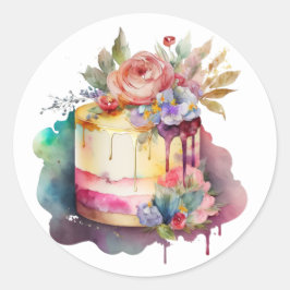 Mooie cake stickertjes ronde sticker