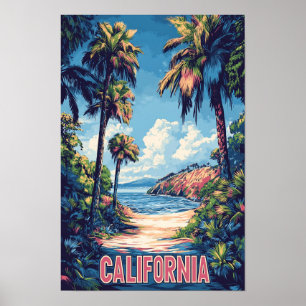Mooie California USA Illustratie Reizen Poster