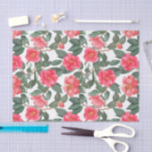 Mooie Camellia Flowers en Leaves Pattern Tissuepapier (Craft)