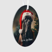 Mooie Cane Corso met Santa Hat Ornament (voorkant)