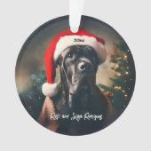Mooie Cane Corso met Santa Hat Ornament (voorkant)