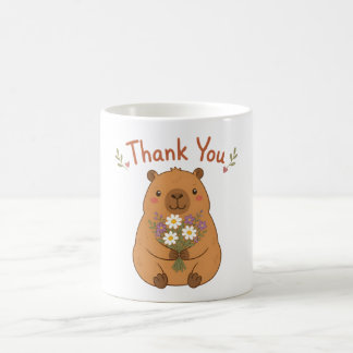 Mooie Capybara Dank Je Wel Wilde Bloemen Mok