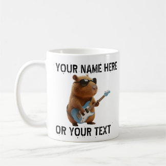 Mooie Capybara Gitaarspelende Grafische Klassieke Koffiemok