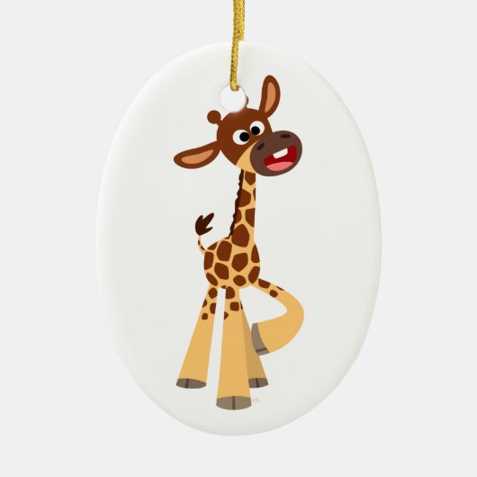 Mooie Cartoon Baby Giraffe Ornament (Voorkant)