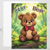 Mooie Cartoon Babybeer in het Bos (Voorkant / Achterkant)