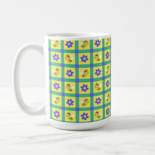 Mooie Cartoon Bij en Bloem Patroon Koffiemok