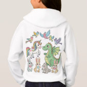 Mooie Cartoon Dieren Vrienden Meisjes Hoodie (Achterkant)