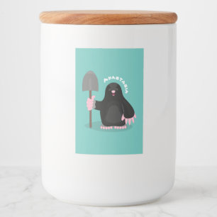 Mooie cartoon illustratie voedselcontainer etiket