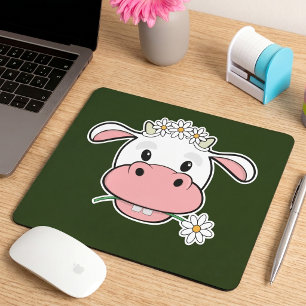 Mooie Cartoon Koe Kawaii Boerderij Dier Muismat