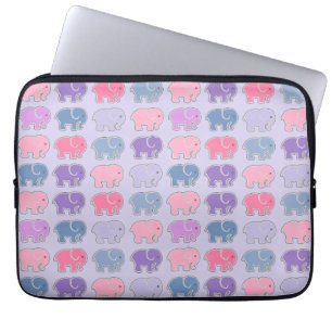 Mooie Cartoon Paarse Olifant Patroon Laptop Sleeve