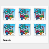 Mooie Cartoon Skiers Stickers (Vel)
