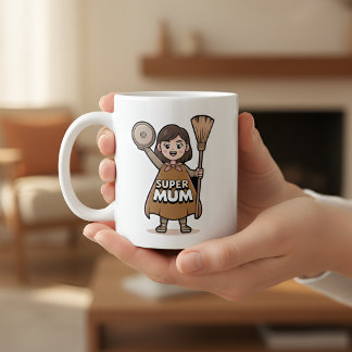 Mooie Cartoon Super Mama Persoonlijke Mok