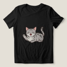 Mooie Cartoon Tabby Kat Zwaait Met Poot Kunst