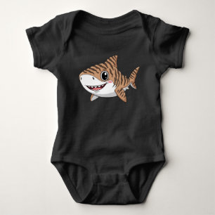 Mooie Cartoon Tijgerhaai Baby Rompertje