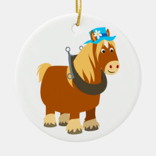 Mooie Cartoon Trait Breton Paard Ornament