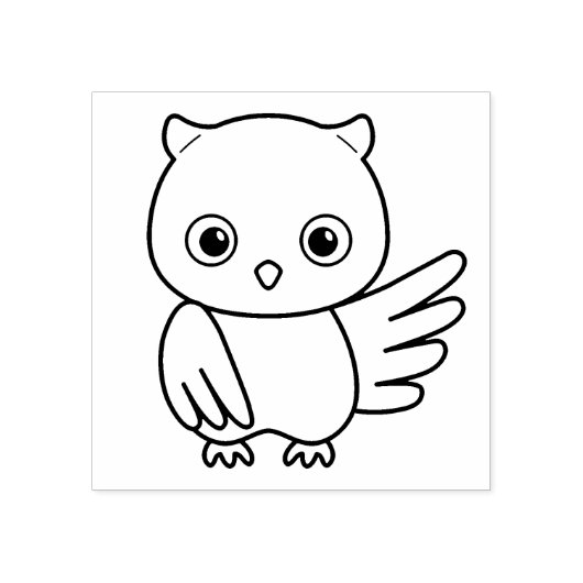 Mooie Cartoon Uil Rubberstempel (Afrduk)