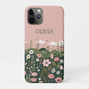 Mooie Cartoon Wilde Bloemen Bloemstuk Gepersonalis iPhone 11 Pro Hoesje