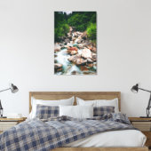 Mooie cascading rivier in het voorjaar canvas afdruk (Insitu (Slaapkamer))