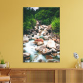 Mooie cascading rivier in het voorjaar canvas afdruk (Insitu (Woonkamer))
