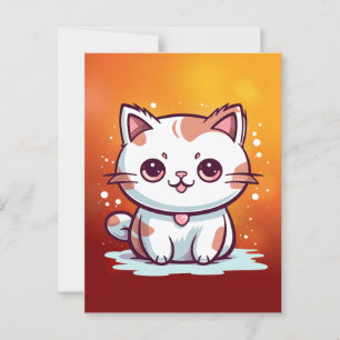 Mooie Cat Kawaii stijl Clipart-47758 Briefkaart