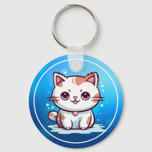 Mooie Cat Kawaii stijl Clipart-47758 Sleutelhanger