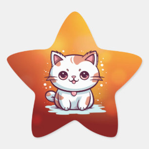 Mooie Cat Kawaii stijl Clipart-47758 Ster Sticker